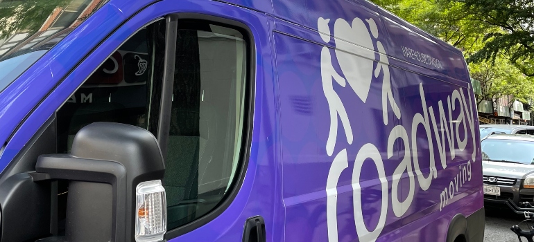 purple moving van