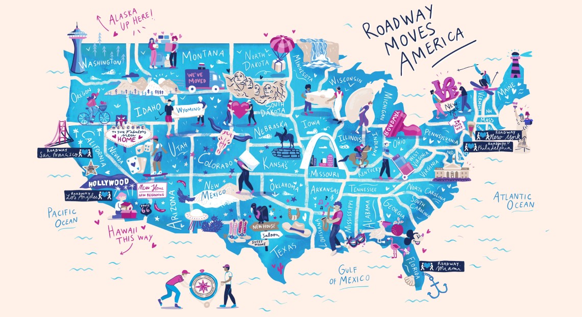 Long distance movers NYC - From New York to anywhere in the United States map