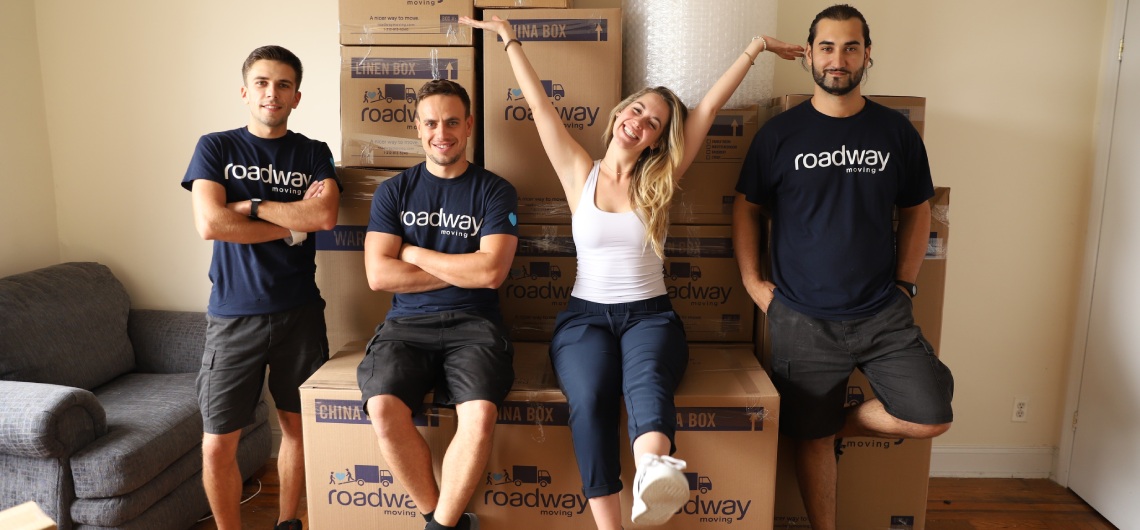 Roadway Moving Los Angeles movers with a happy customer