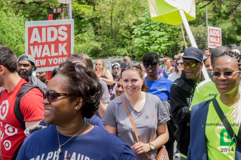 People at AIDS Walk in Central Park in NYC