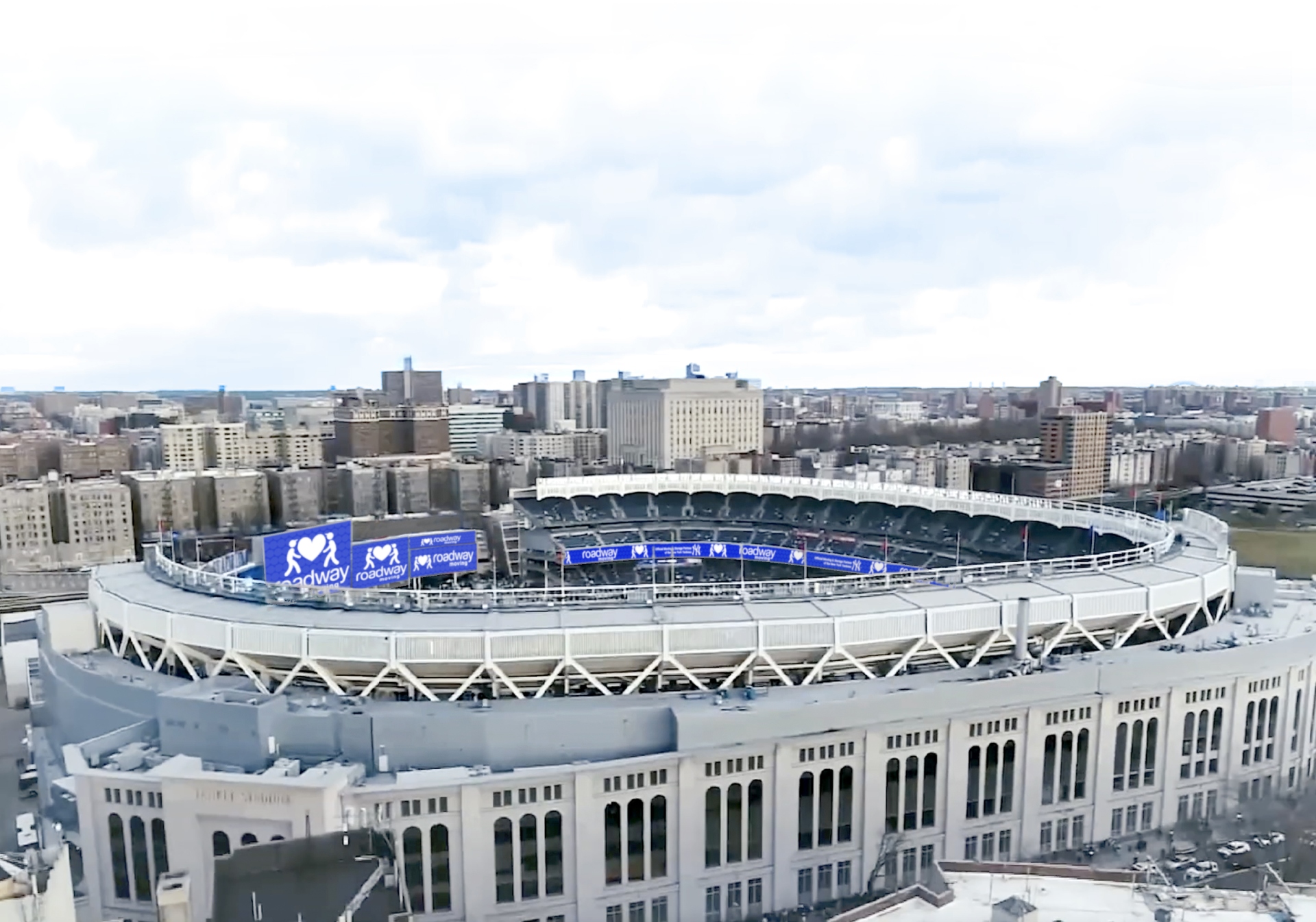 New York Yankees stadium with Roadway Moving ads