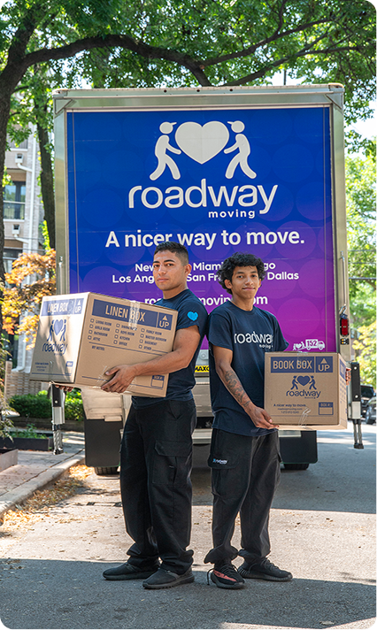 Roadway x Bulls crew carrying boxes