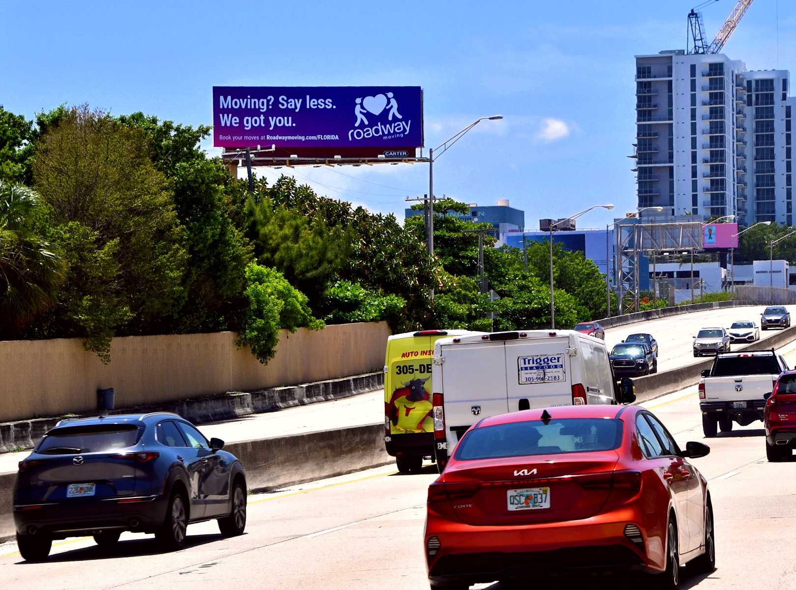 Roadway Moving billboard on I-195 east of Biscayne Boulevard, Miami