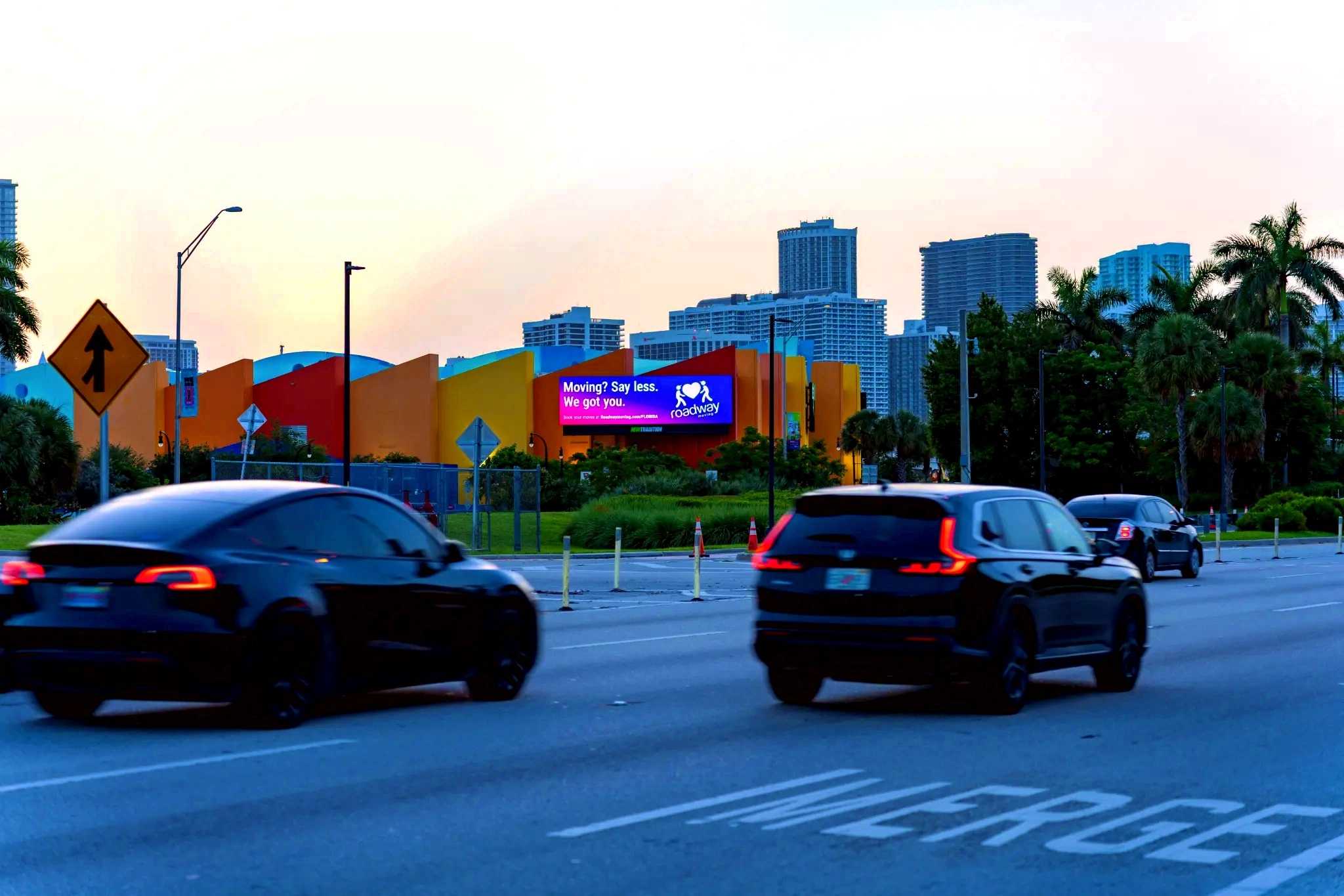 Roadway Moving billboard on the I-395 MacArthur Causeway, Miami