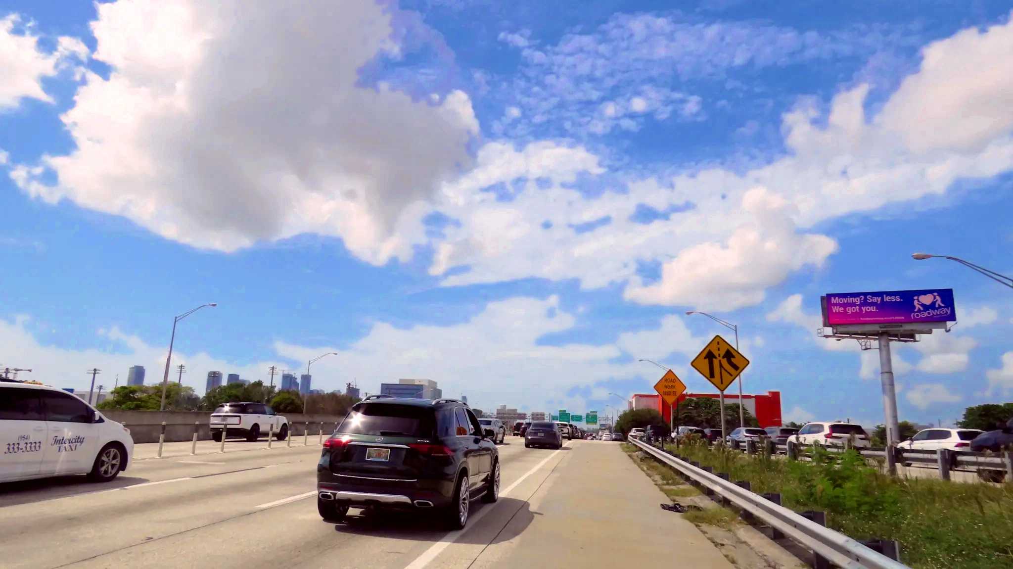 Roadway Moving billboard seen from I-95 at NW 32nd Street