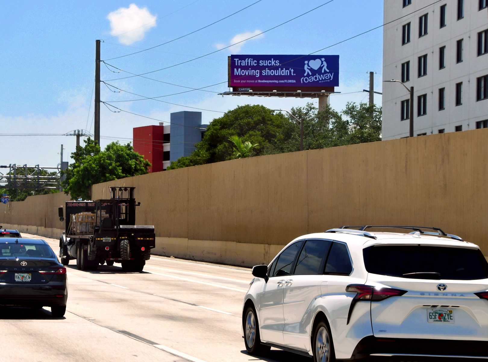 Roadway Moving billboard at I-95 and NW 62nd Street, Wynwood