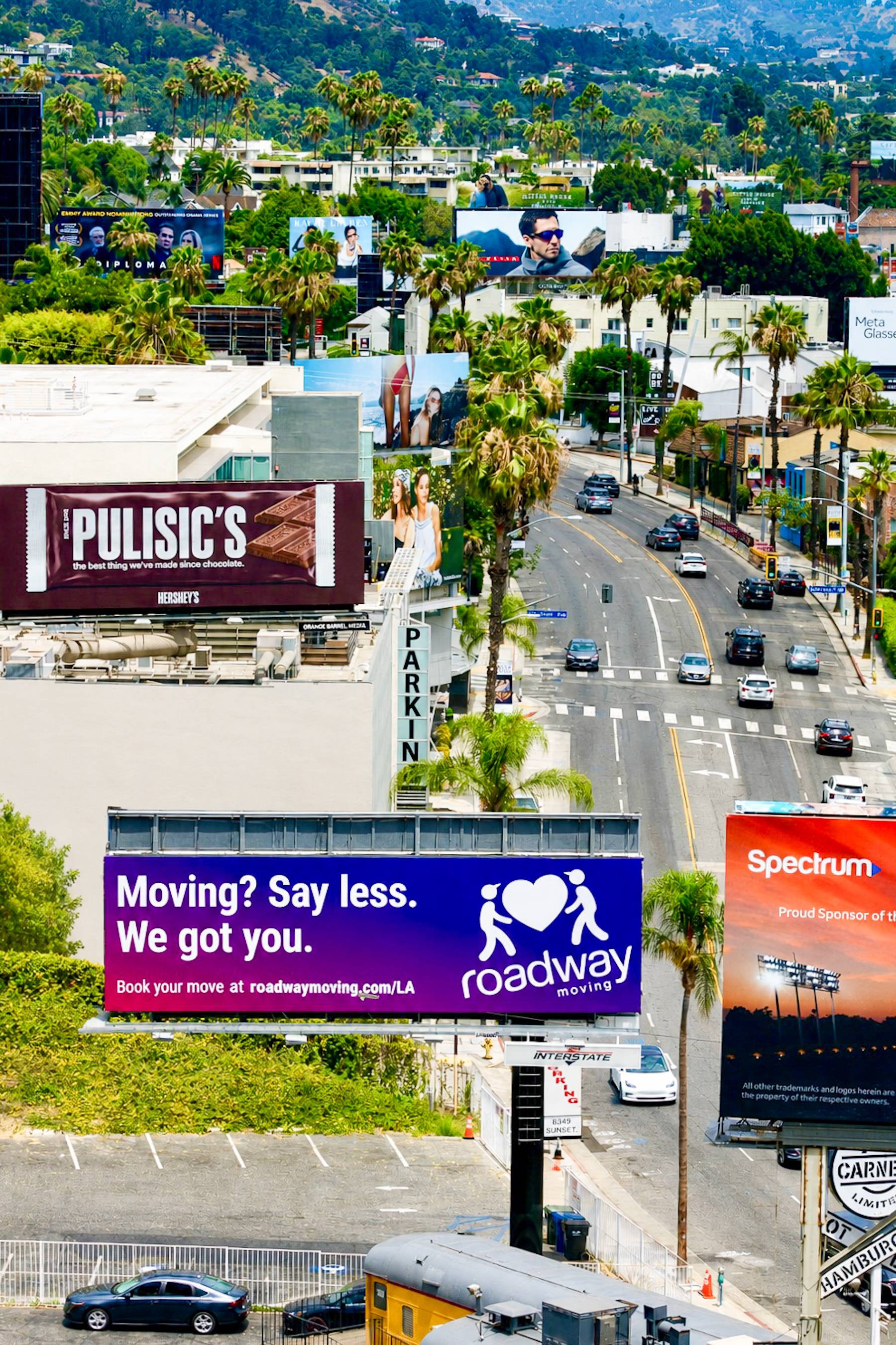 Roadway Moving billboard on Sunset Boulevard