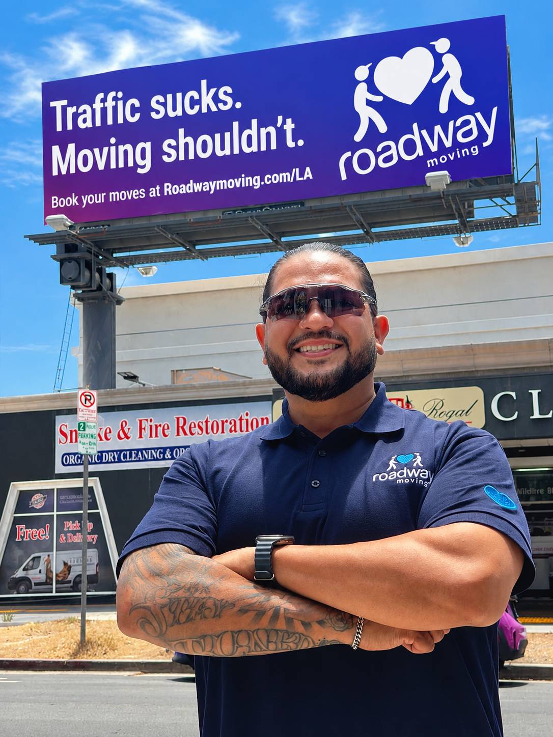 Roadway Moving billboard at Wilshire and Granville with Bryan