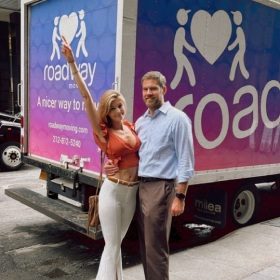 Happy couple during a move with Roadway Moving
